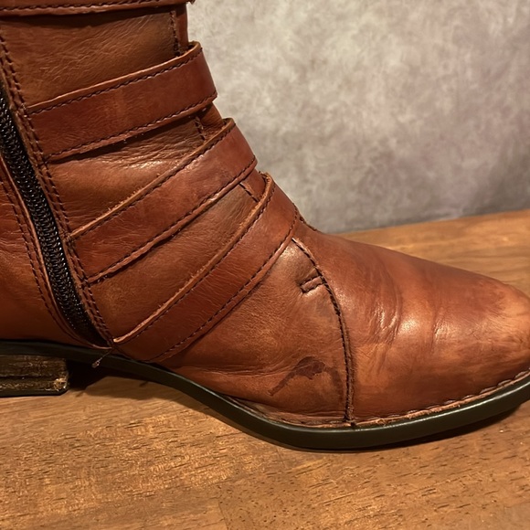 Born strappy ankle boots brown leather size 8.5 steampunk - Picture 4 of 8